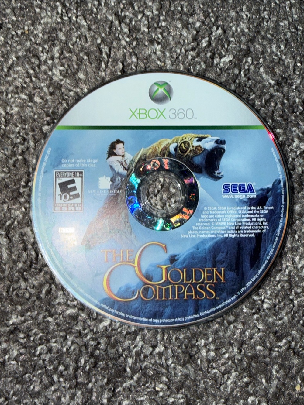 Microsoft Xbox 360 The Golden Compass Video Game Rated E For Everyone Sega Used.